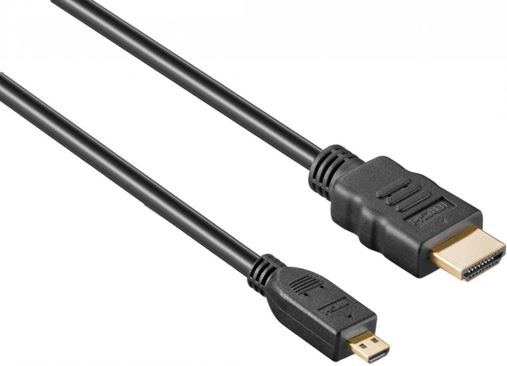 Кабель-переходник (адаптер) HDMI(19M)-Micro HDMI(19M) v1.4, 1.8 м, черный Exegate