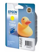 Картридж струйный Epson T0554 (C13T05544010), желтый, оригинальный, объем 8мл, для Epson Stylus RX520 / R240