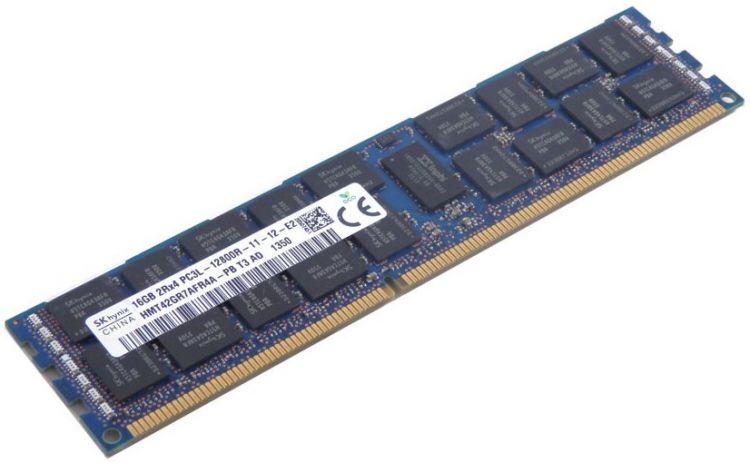 Память DDR3L RDIMM 16Gb, 1600MHz, CL11, 1.35V, Dual Rank, ECC Reg, Hynix (HMT42GR7AFR4A-PB)