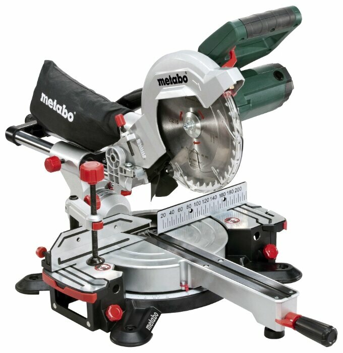 Дисковые пилы  E2E4 Торцовочная пила Metabo KGSV 216 M, 1700Вт, 5500 об/мин, диаметр диска 216мм, подсветка (619261000)
