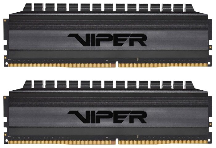 Комплект памяти DDR4 DIMM 8Gb (2x4Gb), 3200MHz, CL16, 1.35 В, Patriot Memory, Viper 4 Blackout (PVB48G320C6K)