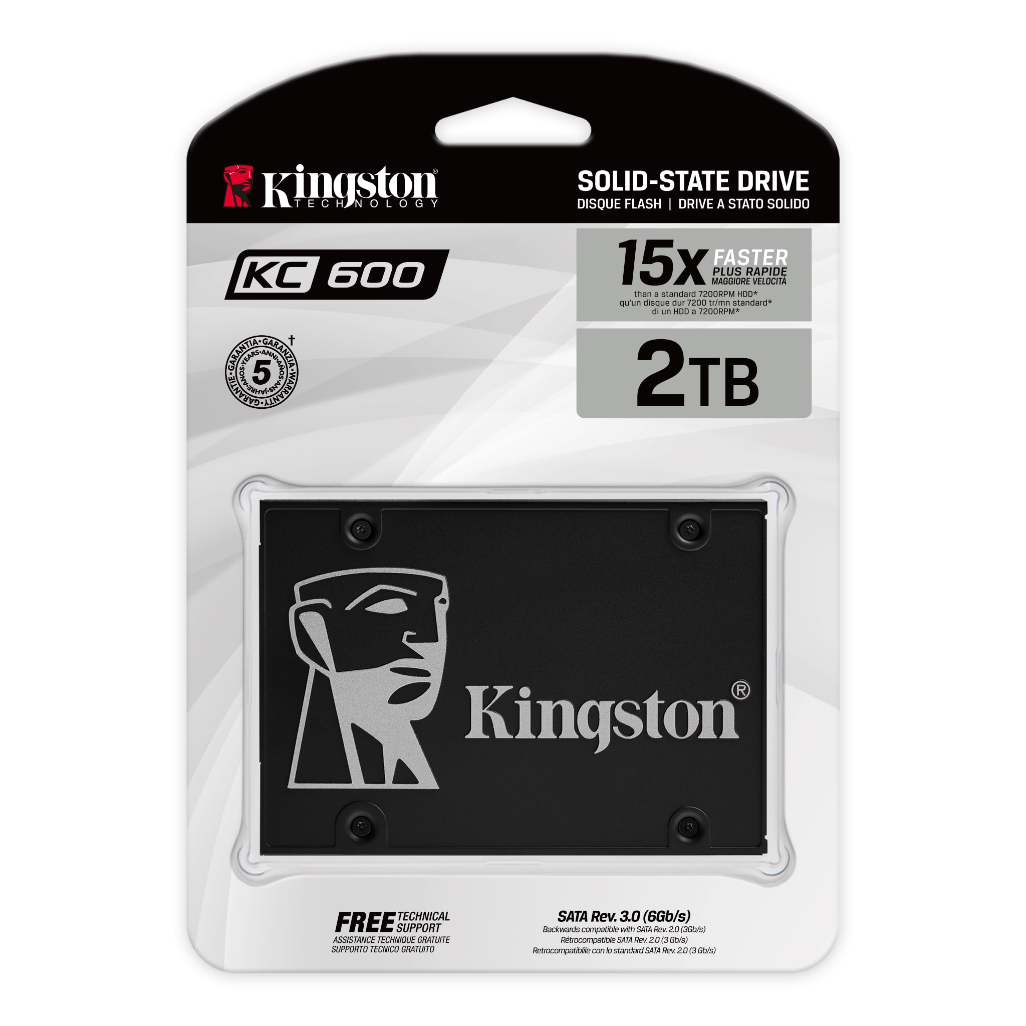  Твердотельный накопитель (SSD) Kingston 2Tb KC600, 2.5, SATA3 (SKC600/2048G)