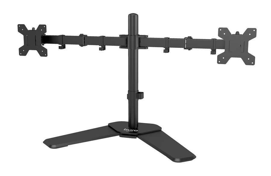 Кронштейн настольный для TV/монитора BURO M042, 17-27, 2-монитора, портрет-альбом, до 8 кг, черный