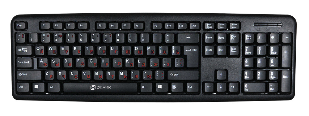 Клавиатура проводная Oklick 90MV2, мембранная, USB, черный