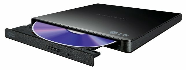 Оптические приводы Внешний привод DVD-RW LG GP57EB40, USB, черный, Retail