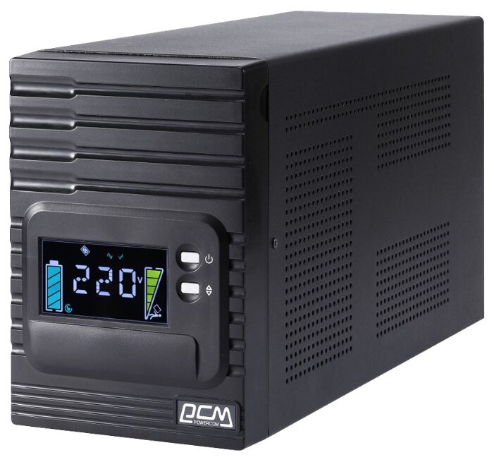 ИБП Powercom Smart King Pro+ SPT-1000-II LCD, 1000 В·А, 800 Вт, IEC, розеток - 8, USB, черный