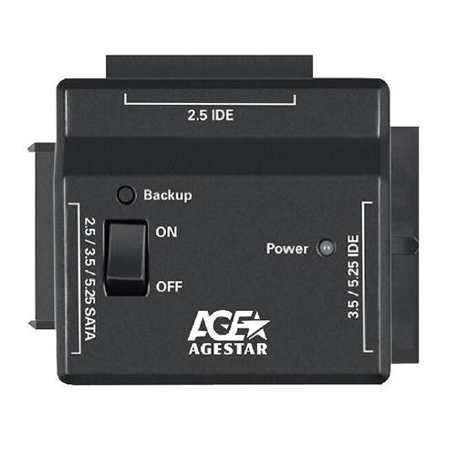 Внешние боксы и адаптеры  E2E4 Переходник AgeStar FUBCP2, 1x2.5/ 3.5/ 5.25 USB 2.0 пластик, черный