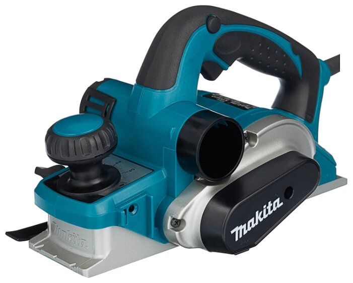 Электрорубанок Makita KP0810, 850Вт, 16000 об/мин, сетевой, глубина строгания 4мм, глубина выборки паза до 25мм, ширина строгания 82мм, 3.2кг