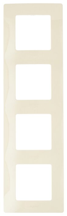 Рамка Legrand Etika, горизонтальная и вертикальная, 4-поста, 8-модулей, слоновая кость (672514)