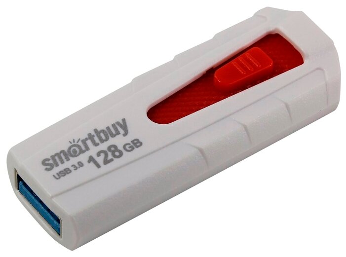 Флешка 128Gb USB 3.0 SmartBuy IRON, белый/красный (SB128GBIR-W3)