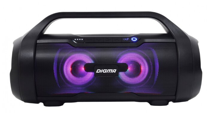 Портативная акустика Digma S-34, 25 Вт, FM, USB, microSD, Bluetooth, подсветка, черный (SP3425B)