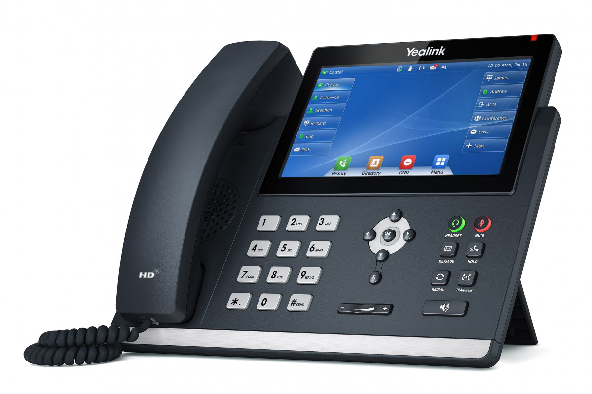 VoIP телефоны VoIP-телефон Yealink SIP-T48U, 16 SIP-аккаунтов, цветной дисплей, PoE, черный