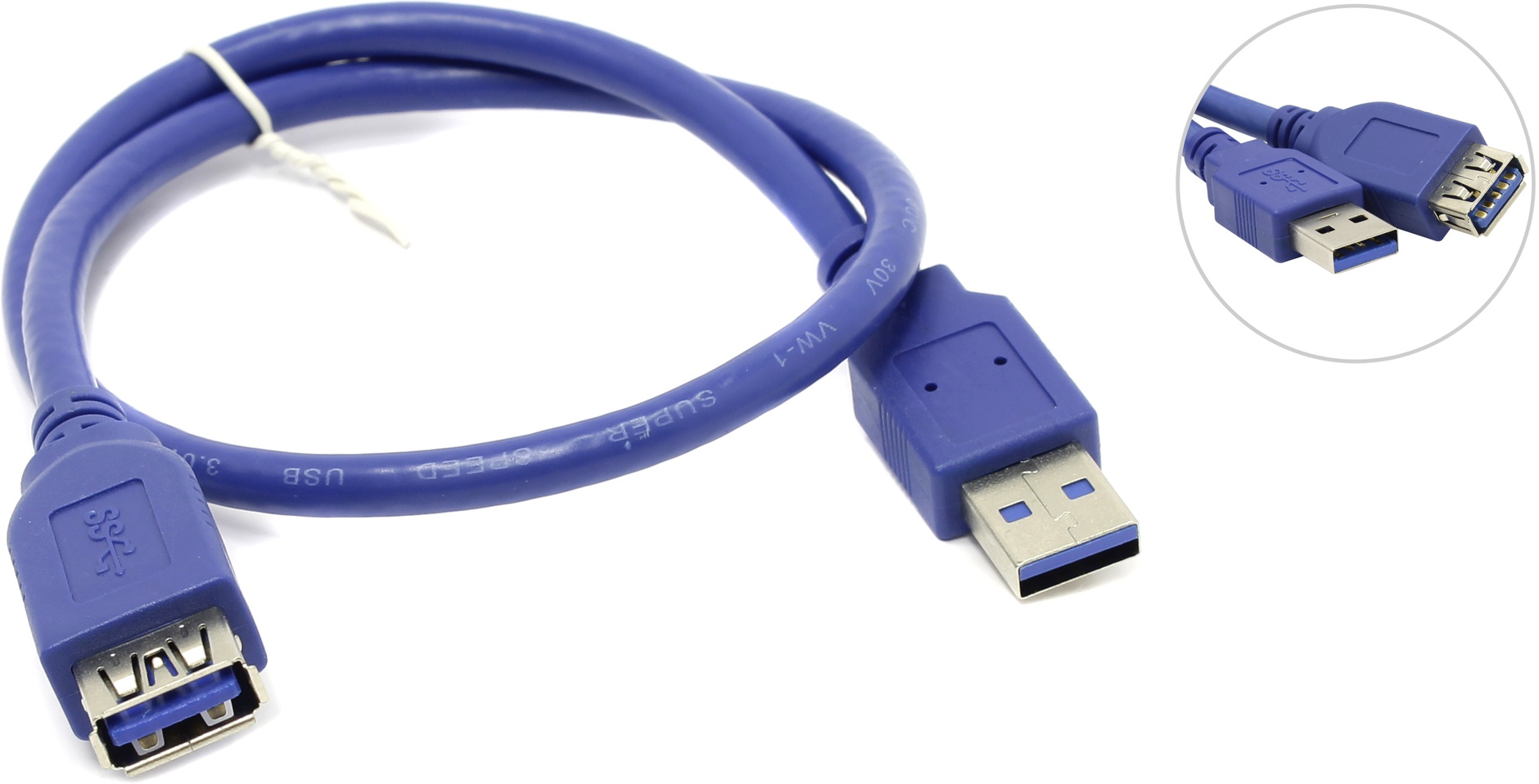 Кабель-удлинитель VCOM USB 3.0(AM)-USB 3.0(AF), 50см (VUS7065-0.5M)