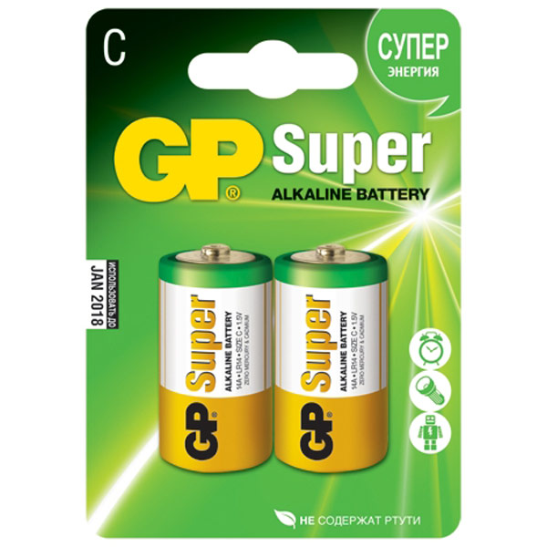 Элементы питания  E2E4 Батарея GP LR14-CR2, 1.5V 2шт