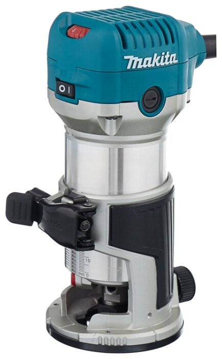   E2E4 Фрезер кромочный (триммер) Makita RT0700CX2, сетевой, 710 Вт, скорость вращения 10000 об/мин - 30000 об/мин, глубина фрезерования 3.5 см, размер цанги 6, регулировка скорости вращения, 1.8 кг