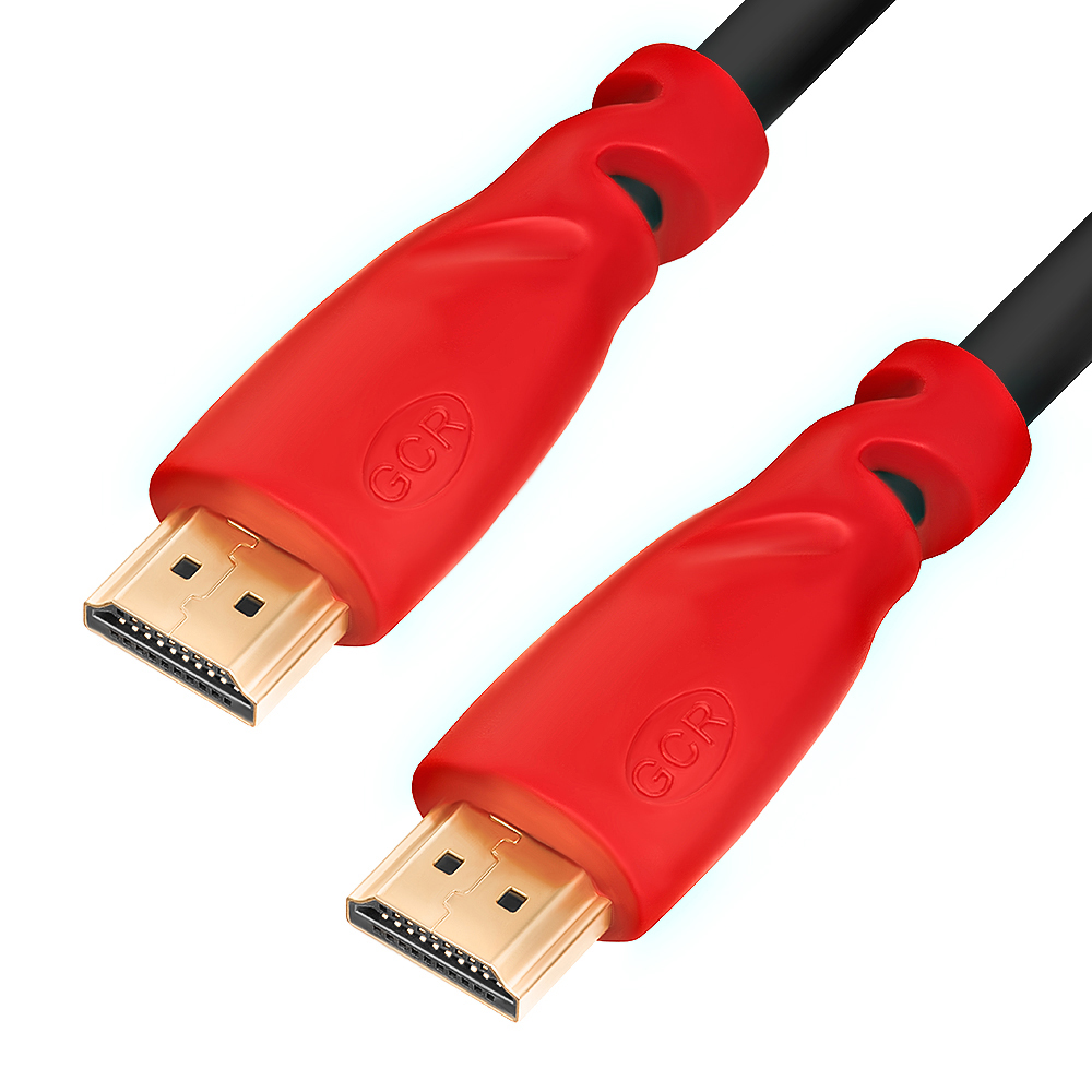 Кабель Greenconnect HDMI(19M)-HDMI(19M) v2.0, 4K, экранированный, 28/28 AWG, 3D, AUDIO, 18.0 Гбит/с, 10м, черный/красный (GCR-HM351-10.0m)