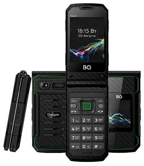 Мобильный телефон BQ 2822 Dragon, 2.8 TN, 32Mb RAM, 32Mb, 2-Sim, 2000 мА⋅ч, черный/зеленый