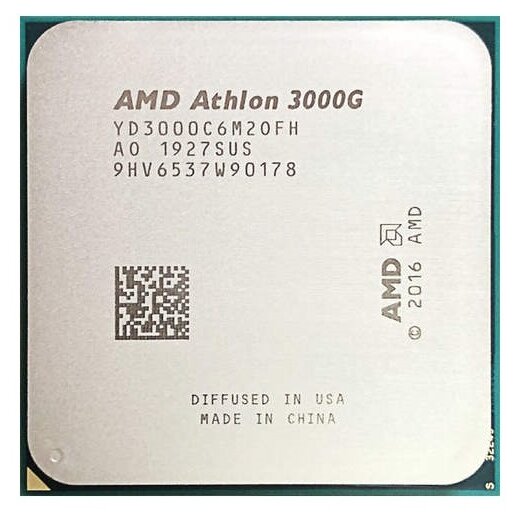 Процессор AMD Athlon-3000G Picasso, 2C/4T, 3500MHz 4Mb TDP-35 Вт SocketAM4 tray (OEM) (YD3000C6M2OFH)