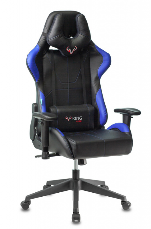 Игровые кресла Кресло игровое Бюрократ VIKING 5 AERO черный/синий (VIKING 5 AERO BLUE)