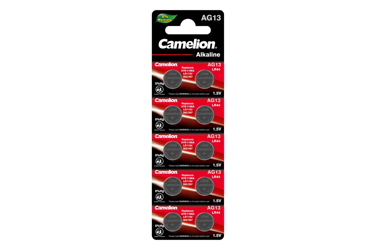 Батарея Camelion AG13-10B, LR44, 1.5V, 10шт