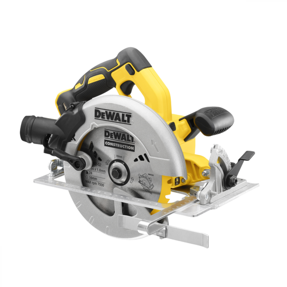 Дисковая пила DeWALT DCS570NT, 5500 об/мин, диаметр диска 184мм, аккумуляторная Li-Ion 18В, подсветка, поставляется без аккумуляторов и зарядного устройства (DCS570N-XJ)