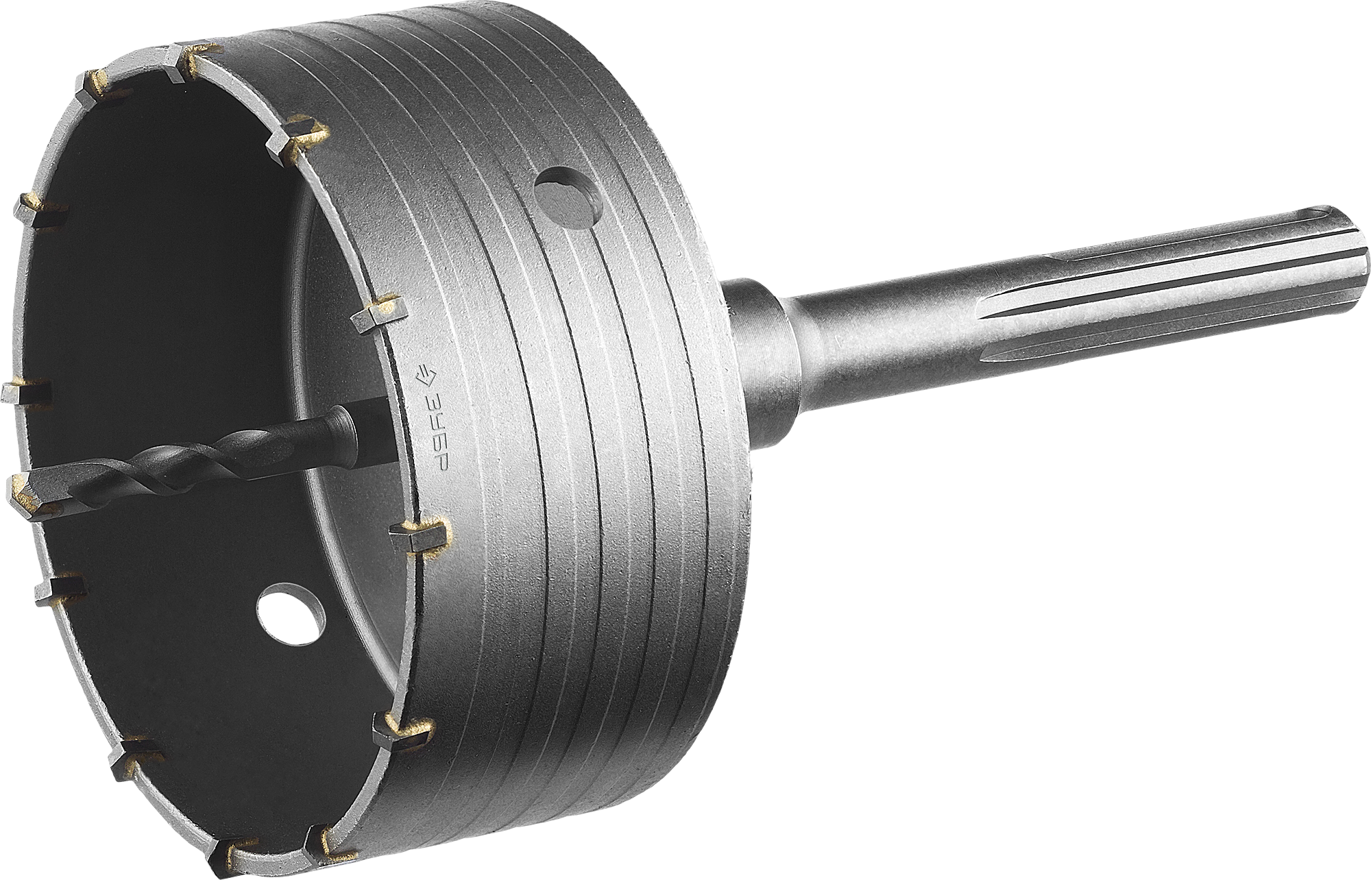 Коронка Зубр ПРОФЕССИОНАЛ ⌀ 12.5 см, хвостовик: SDS MAX, твердосплавная, бетон, камень, кирпич, ударная (2918-125)