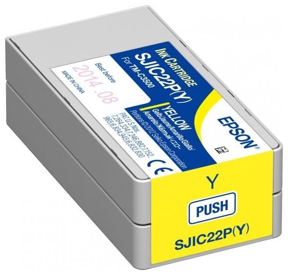Картридж струйный Epson C33S020604 (C33S020604), желтый, оригинальный, объем 32.6 мл для Epson TM-C3500
