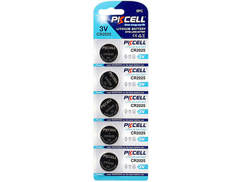 Элементы питания Батарея PKCELL CR2025-5BL, CR2025, 3V, 5шт. (16404)