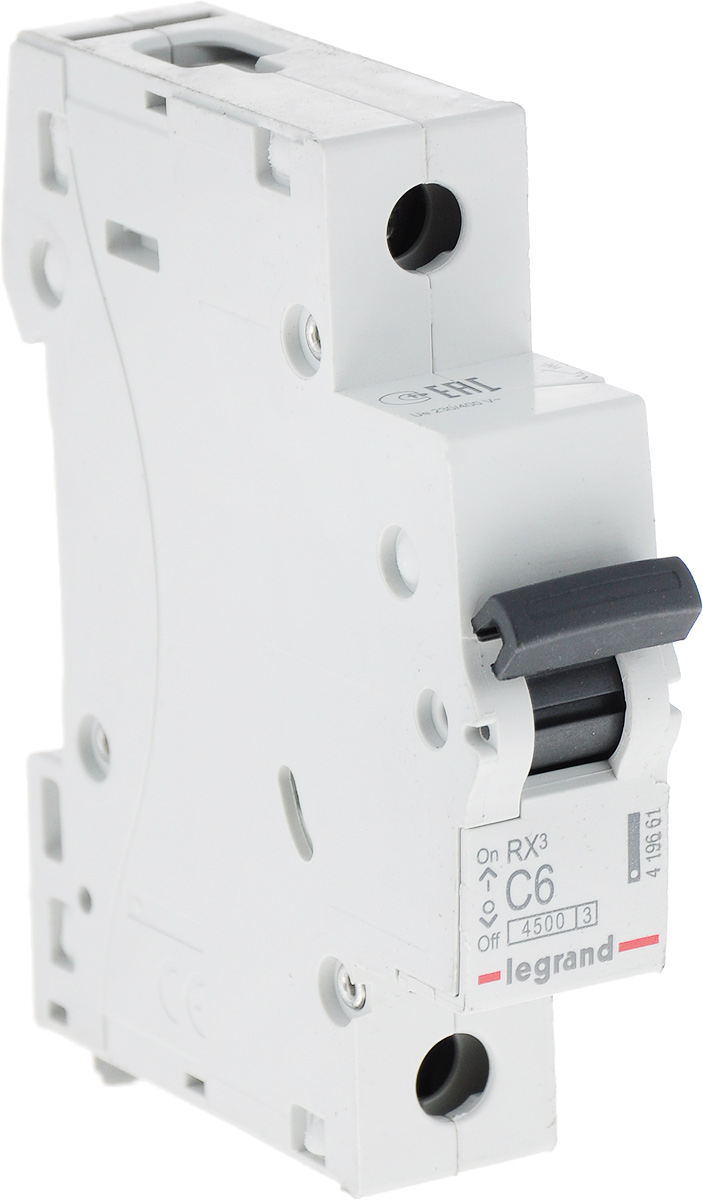 Выключатель автоматический Legrand RX³ однополюсный (1P/1П) 6А C 4.5кА (419661)