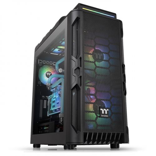 Корпус Thermaltake Level 20 RS ARGB, ATX, Midi-Tower, 2xUSB 3.0, RGB подсветка, черный, без БП (CA-1P8-00M1WN-00)