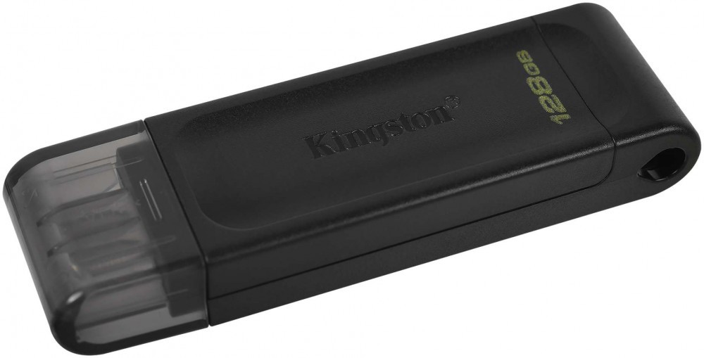 Флеш-накопители USB 3.2  E2E4 Флешка 128Gb USB 3.2/Type-C Kingston Data Traveler DT70, черный (DT70/128GB)