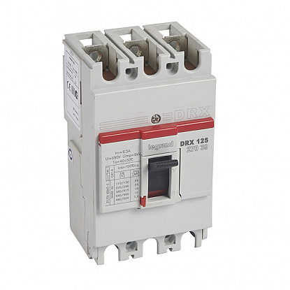 Выключатель автоматический Legrand DRX125 трехполюсный (3P/3П) 63А 10кА (027039)