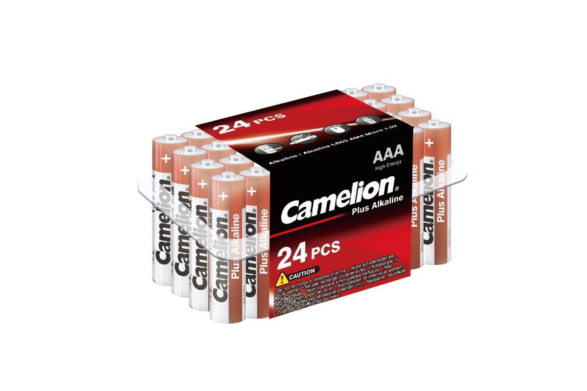 Элементы питания Батарея Camelion LR03 Plus Alkaline, AAA, 1.5V, 24шт. (7615)