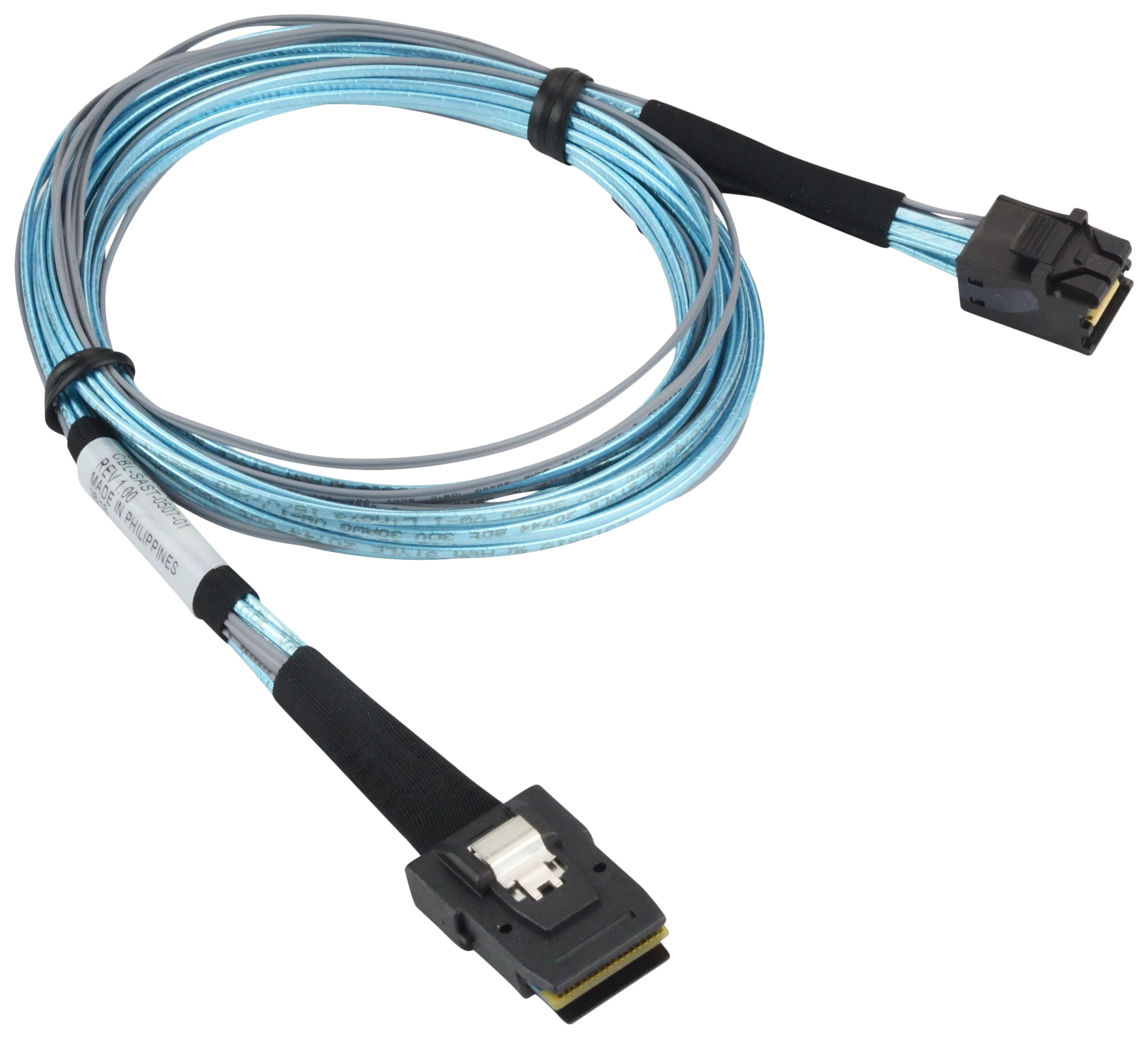 Серверные кабели, шлейфы  E2E4 Кабель SuperMicro, SFF-8087 (mini SAS) - SFF-8643 (mini SAS HD), 80 см, голубой (CBL-SAST-0507-01)