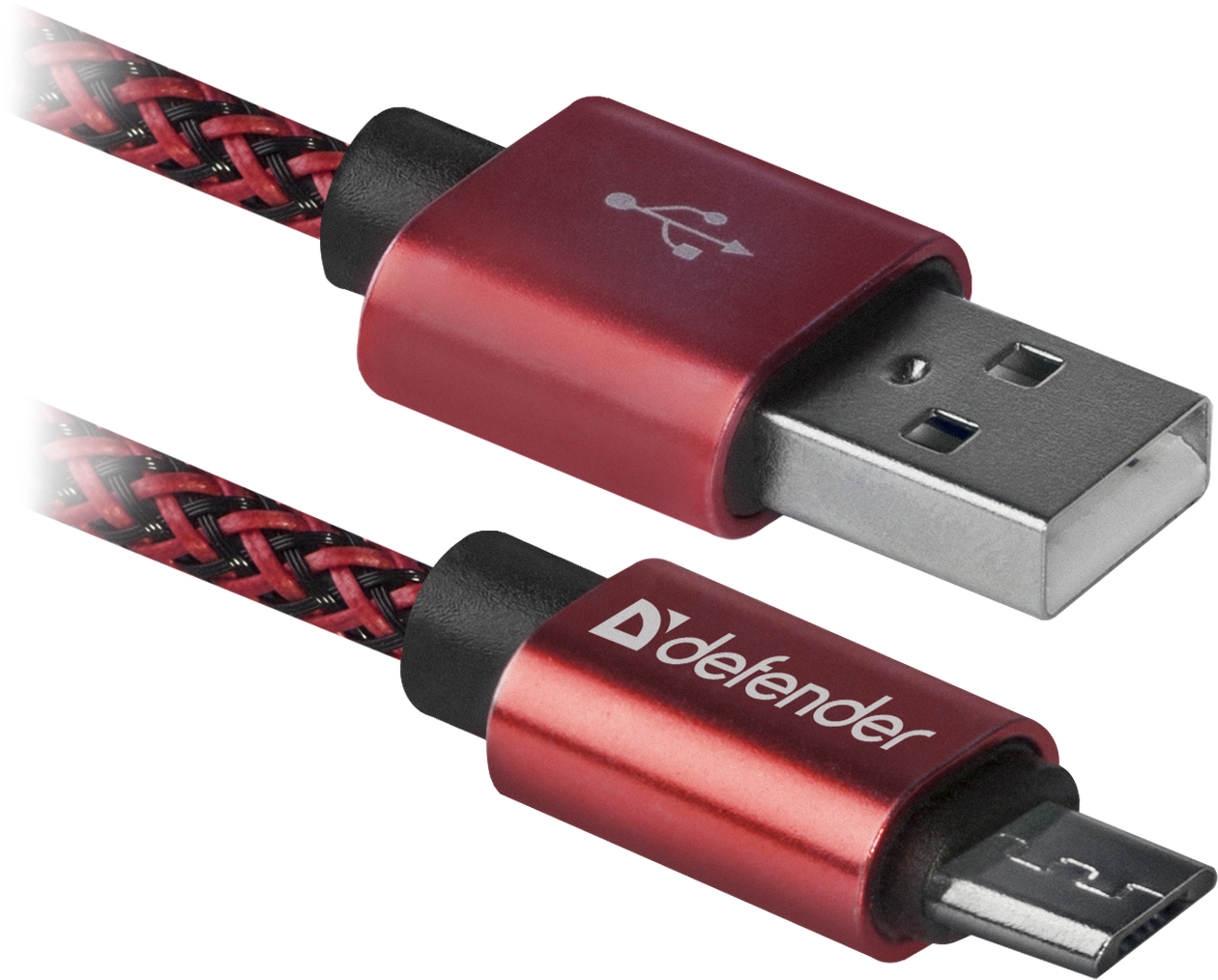 Кабель USB2.0(Am)-microUSB, Defender, 1m, красный (87801)