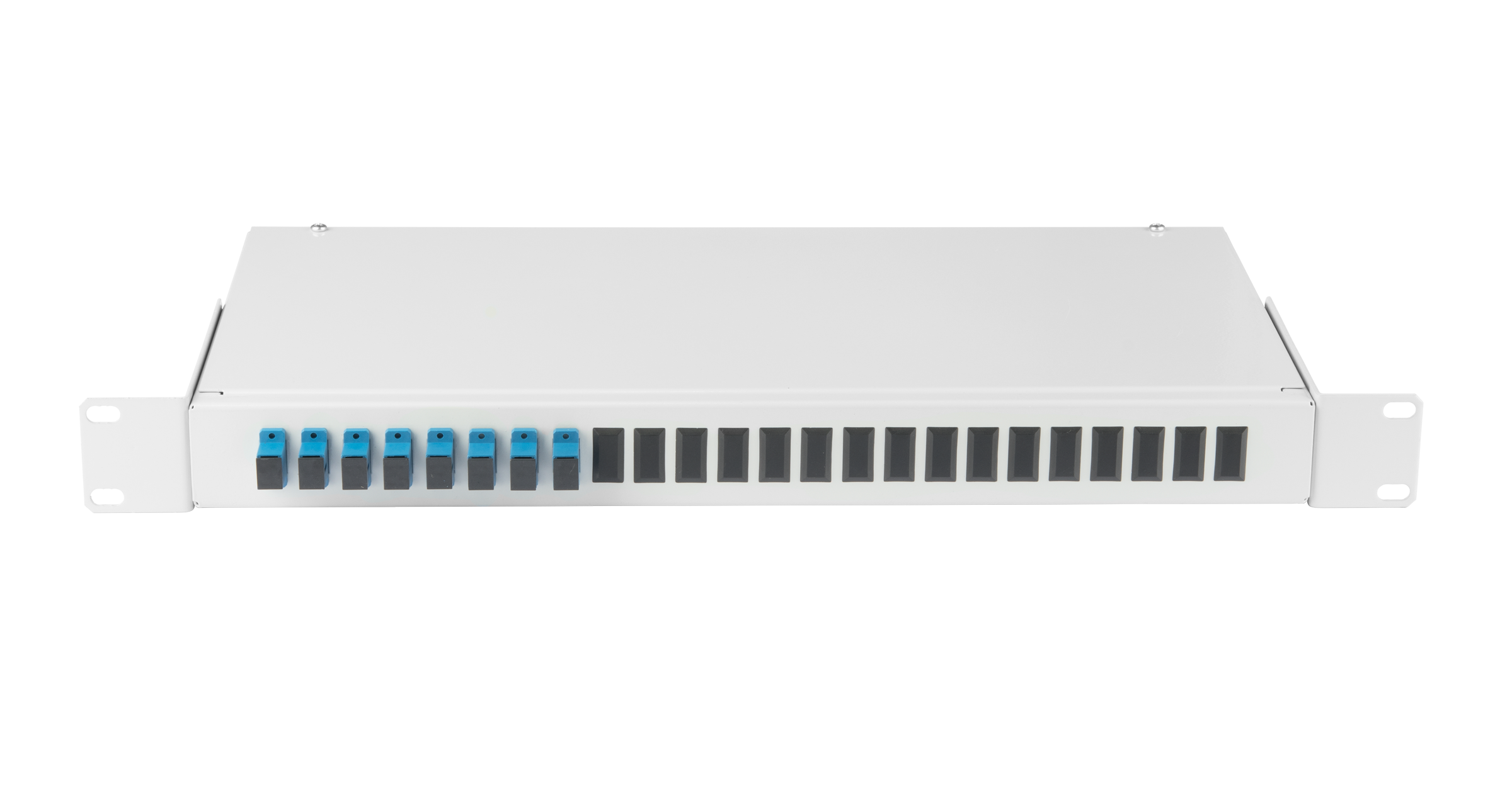 Кросс оптический NIKOMAX, 1U, в стойку 19, 8 шт.xSC/UPC, 9/125мкм, серый (NMF-RP08SCUS2-WS-ES-1U-GY)