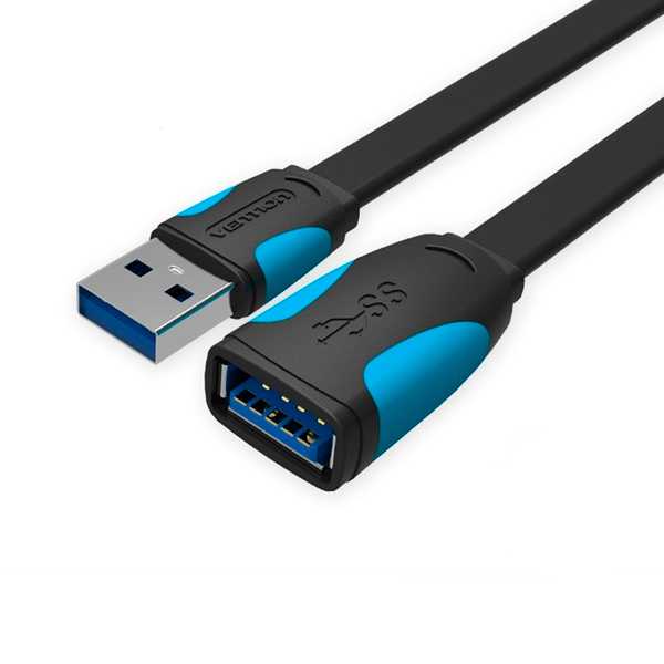 Кабель USB 3.0(Am)-USB 3.0(Af), 3A, 2м, черный Vention (VAS-A13-B200)