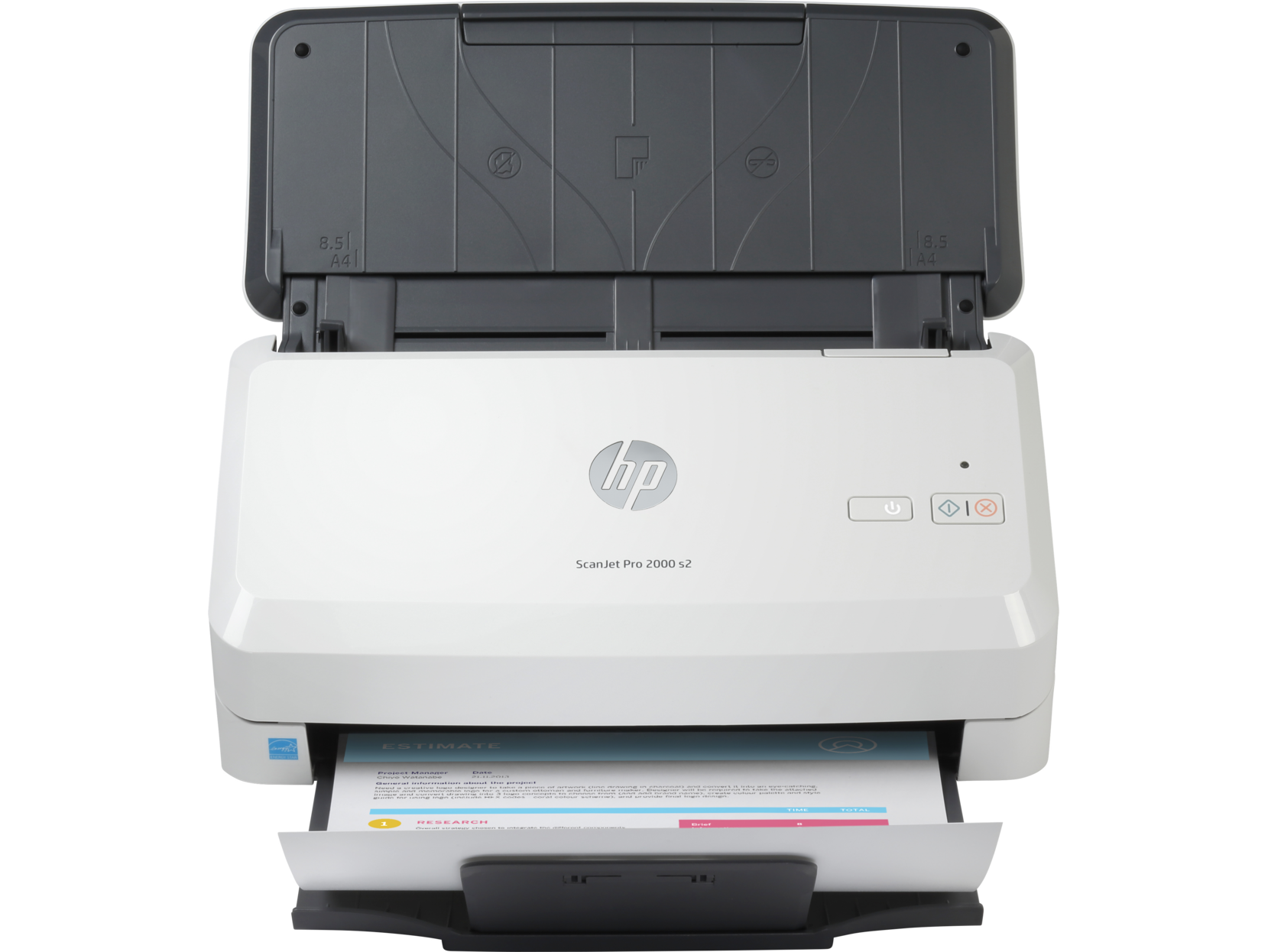 Сканер протяжный HP Scanjet Pro 2000 s2, A4, CIS, 600x600dpi, ДАПД 50 листов, ч/б 35 стр/мин, 70 изобр/мин,цв. 35 стр/мин, 48 бит, 24 бит, USB 3.0 (6FW06A)