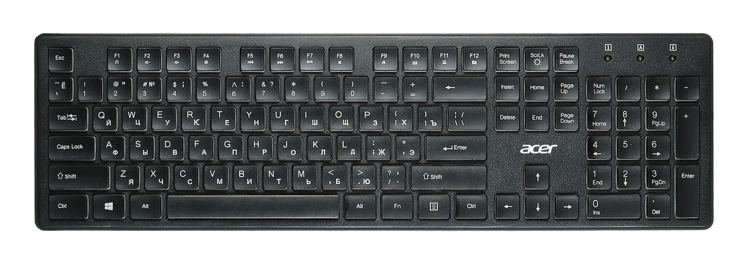  Клавиатура проводная Acer OKW020, мембранная, USB, черный (ZL.KBDEE.001)