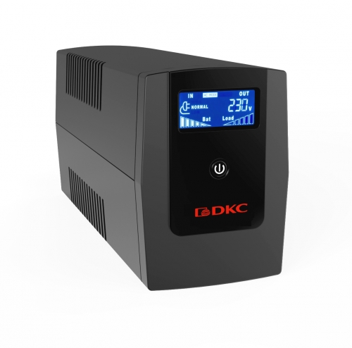 ИБП DKC, 800 VA, 480 Вт, IEC, розеток - 3, USB, черный (INFOLCD800I)