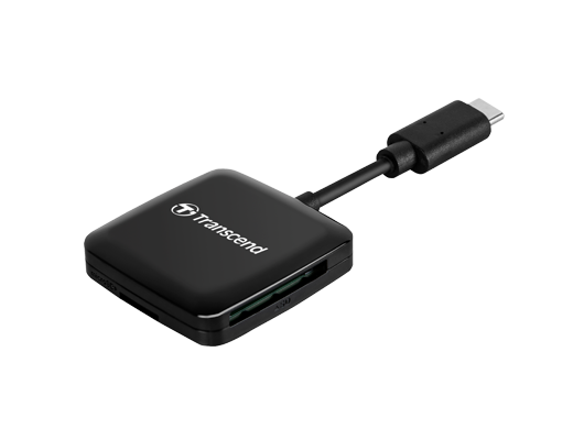 Считыватели карт памяти  E2E4 Картридер внешний Transcend RDC3, SD/microSD, USB Type-C, черный (TS-RDC3)