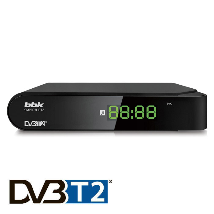 Приставка для цифрового ТВ BBK SMP027HDT2, DVB-T2/DVB-T, HDMI, RCA, RF