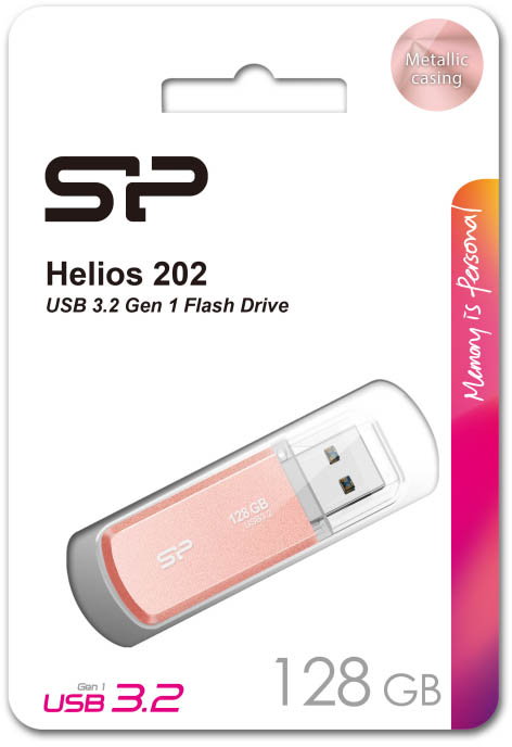 Флешка 128Gb USB 3.2 Silicon Power Helios 202, розовый (SP128GBUF3202V1P)
