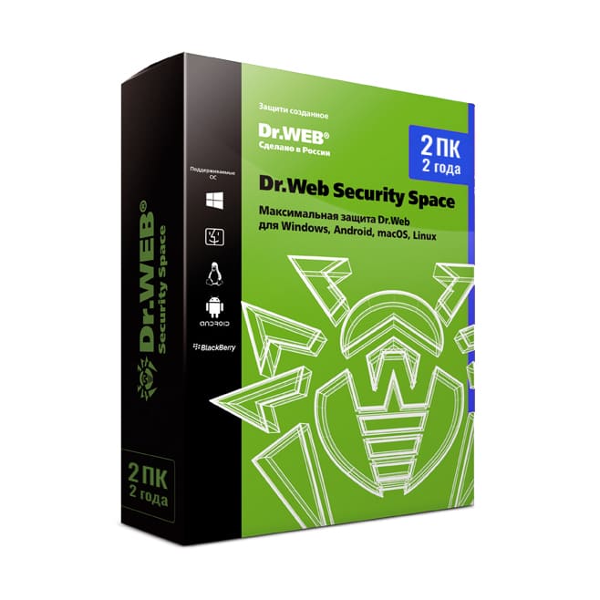 Антивирус Dr.Web Security Space, продление, Russian, 1 лицензия, 2 ПК, на 24 месяца, электронный ключ (LHW-BK-24M-2-B3) Высылается на почту после оплаты!