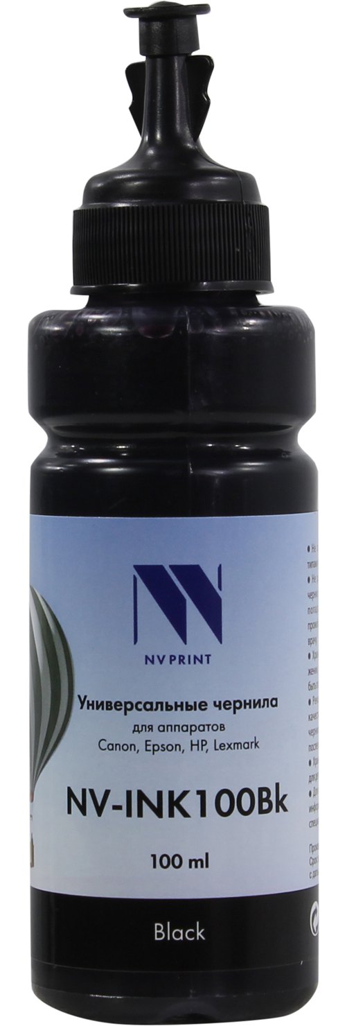 Чернила NV-Print, 100 мл, черный, совместимые, водные для Epson (NV-INK100Bk)