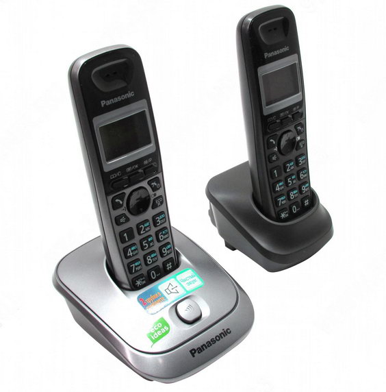 Радиотелефон Panasonic KX-TG2512, DECT, АОН, темно-серый металлик/серебристый (KX-TG2512RU1)