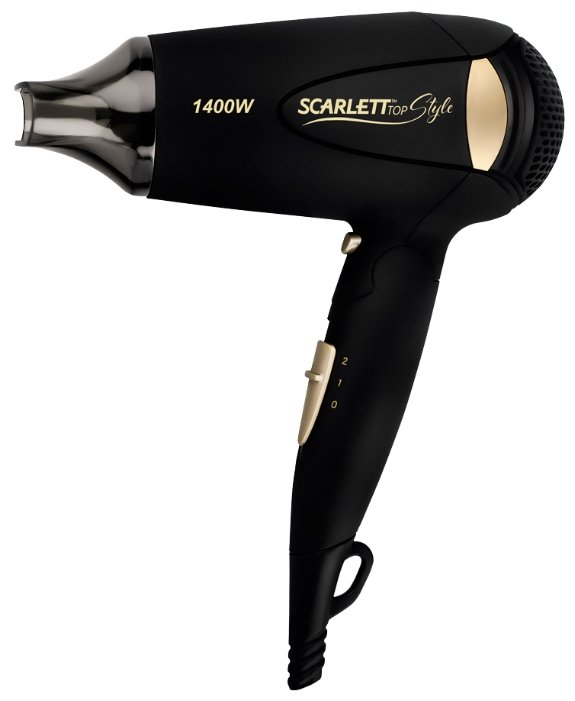 Фен Scarlett SC-HD70IT10 1400Вт, 2 режима, концентратор, черный (SC-HD70IT10)