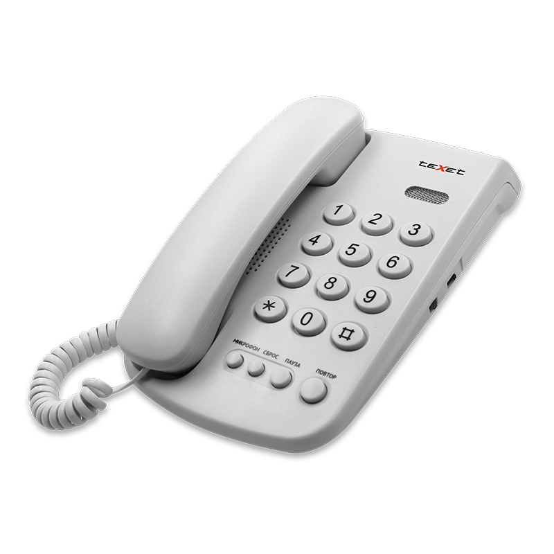Проводные телефоны Проводной телефон teXet TX-241, светло-серый