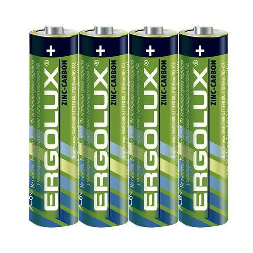 Элементы питания Батарейка Ergolux AAA (LR03/24А), 1.5V, 4 шт. (12440)