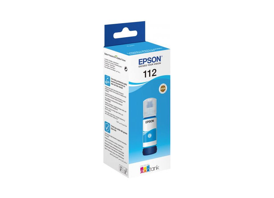  Чернила Epson 112, 70 мл, голубой, оригинальные для Epson L6550/L6570/L6580/ L15150/L15160 (C13T06C24A)